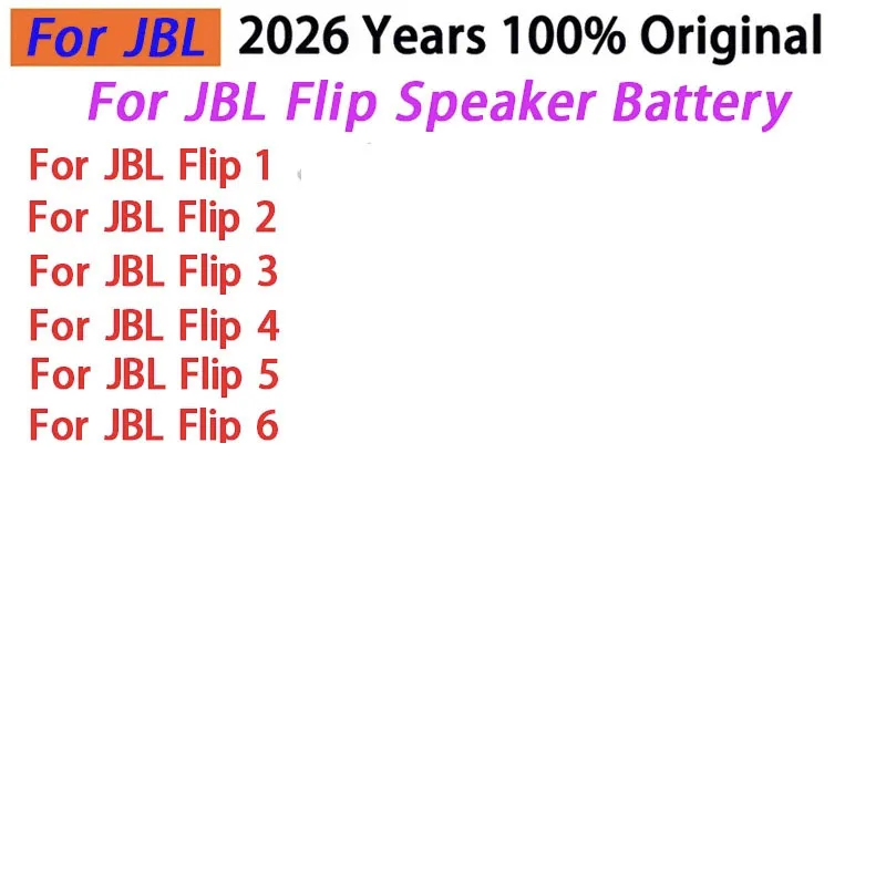 

2026 Years 100% Original Speaker Battery For JBL Flip 1 2 3 4 5 6 Flip3 Flip4 Flip5 Flip6 GSP872693 01 Batteries Bateria