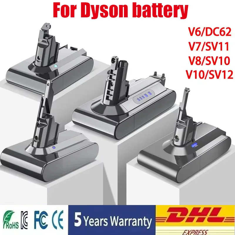 

Vacuum Cleaner Rechargeable Battery for Dyson V6 V7 V8 V10 Series SV07 SV09 SV10 DC31 DC34 Absolute Fluffy Animal Pro Bateria