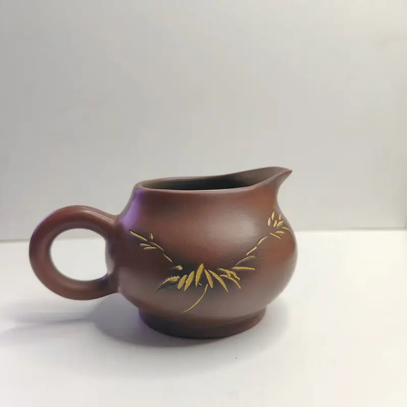 Qinzhou Nixing Pottery Fairness Cup, Hand‑Carved Kung Fu Tea Pitcher, Guangxi Intangible Cultural Heritage Teaware Accessory