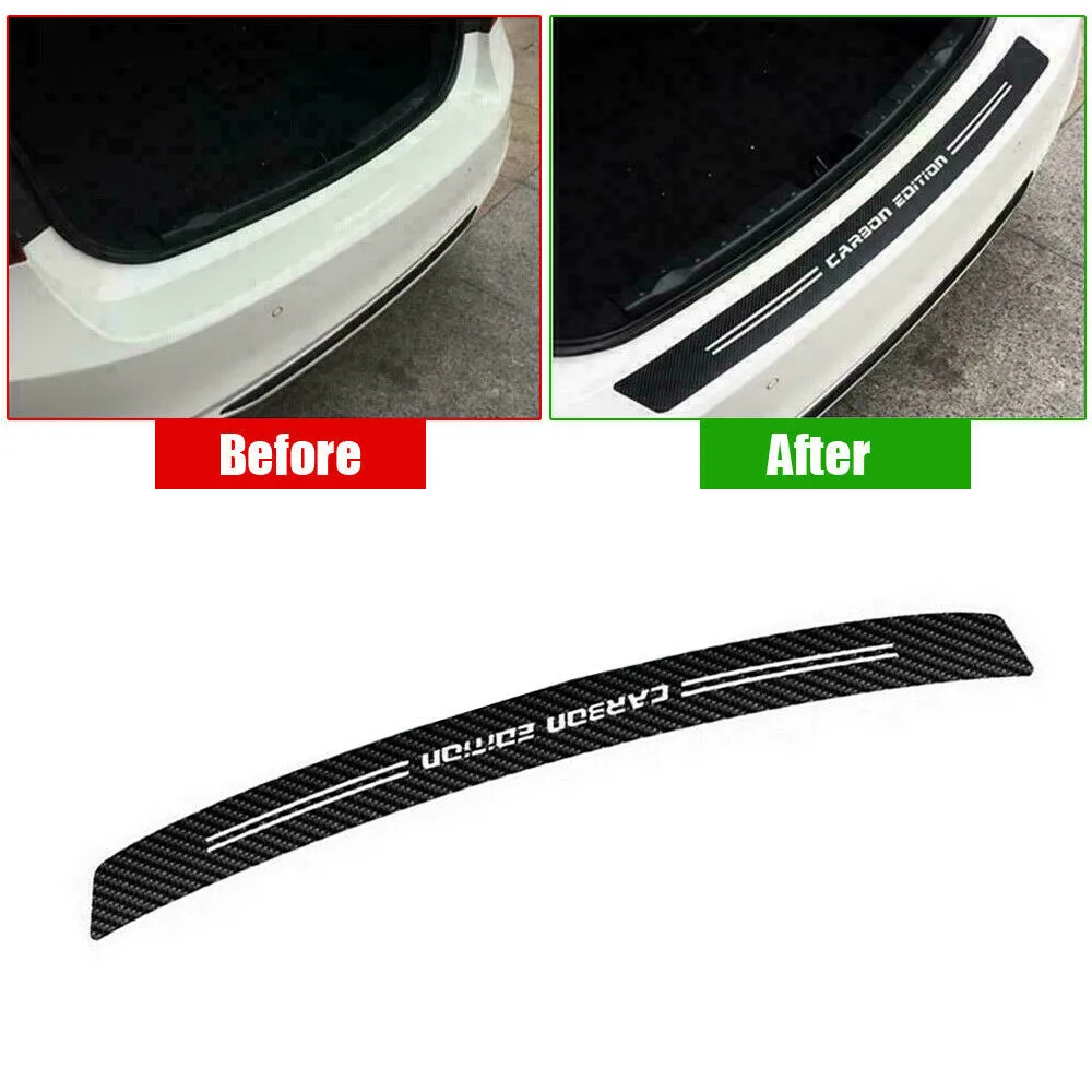 Decal Bumper Sticker Film Guard Moulding Pad Plate Rear Removable SUV Sill CARBON EDITION Carbon Fiber Decal Bumper