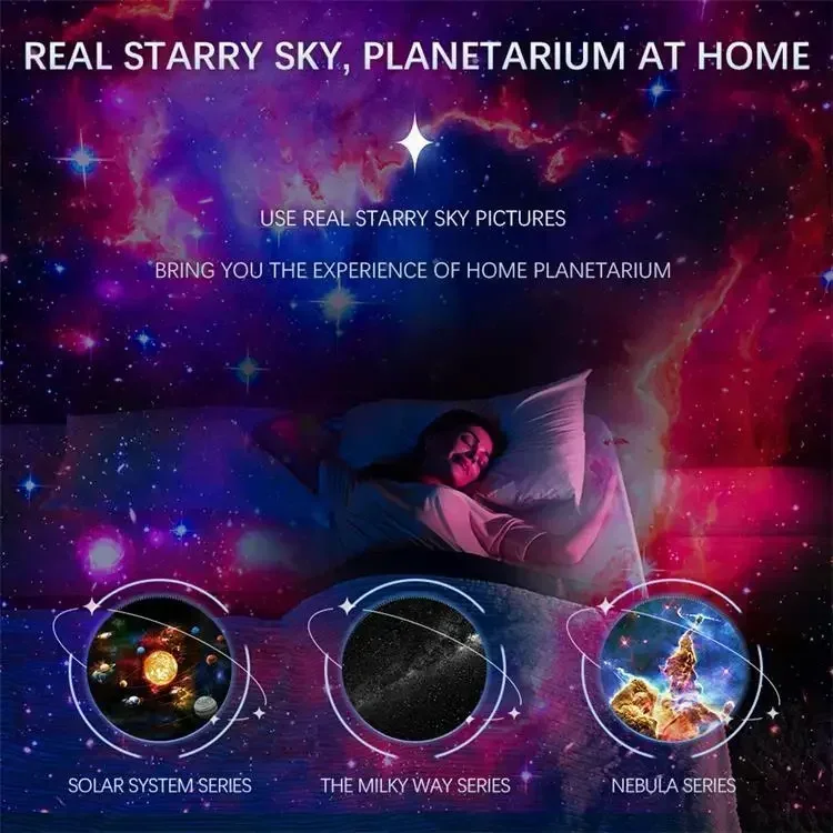 New LED Night Galaxy Projector Starry Sky Projector 360° Rotate Planetarium Night Lamp For Room Decorative Children Kids Gift