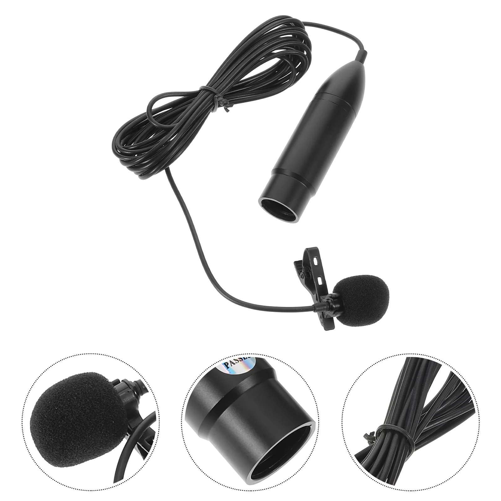 

Condenser Lavalier Microphone for Audio Professional Portable 48V Three-pin XLR Sponge Collar Clip Recording Equipment