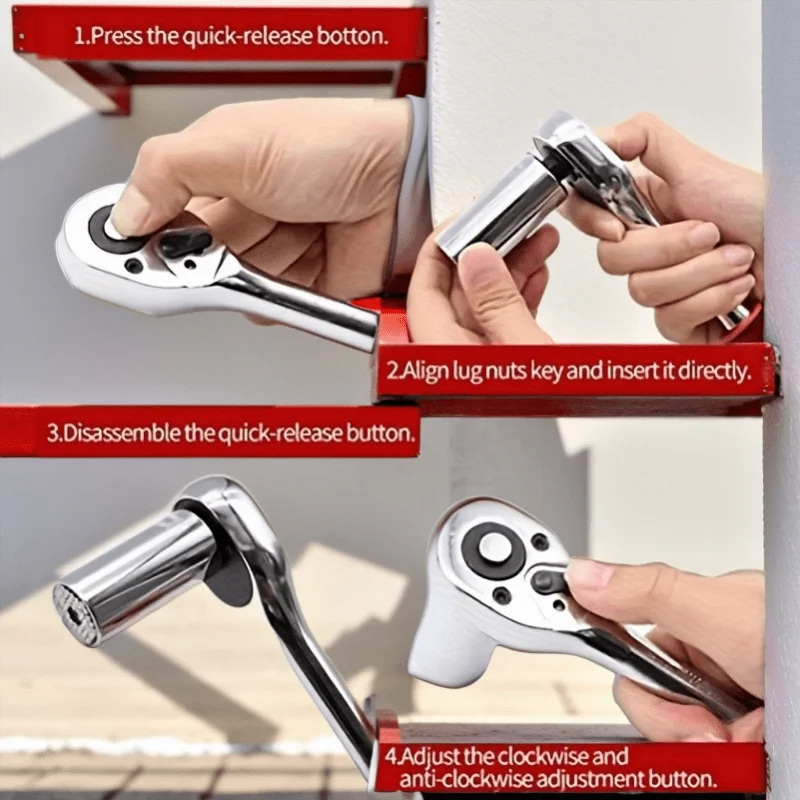 Conjunto de soquete de aço carbono de 12 peças com chave de catraca - ideal para manutenção de automóveis, motocicletas e bicicletas, itens essenciais para reparo de automóveis