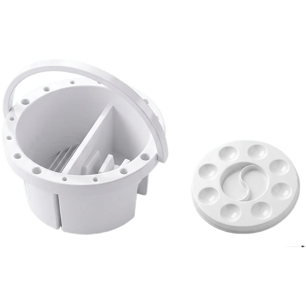 For Children Painting Student Art Tool Art Mixing Tray For Holiday Crafting 3 In 1 Brush Cleaning Tool Thickened Pp Material