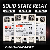 10A SSR 25A Solid State Relay 40A Output 3-32VDC 24-480VAC 220V Single Phase DC TO AC 40A Relay SSR HeatSink SSR 40DA