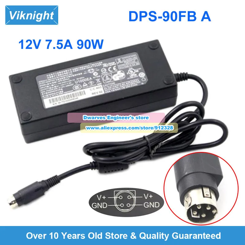 DPS-90FB A 12V 7.5A 90W AC Adapter for NAS RN10400 16TB DEVICE 332-10384-01 332-10581-01 Power Supply Charger