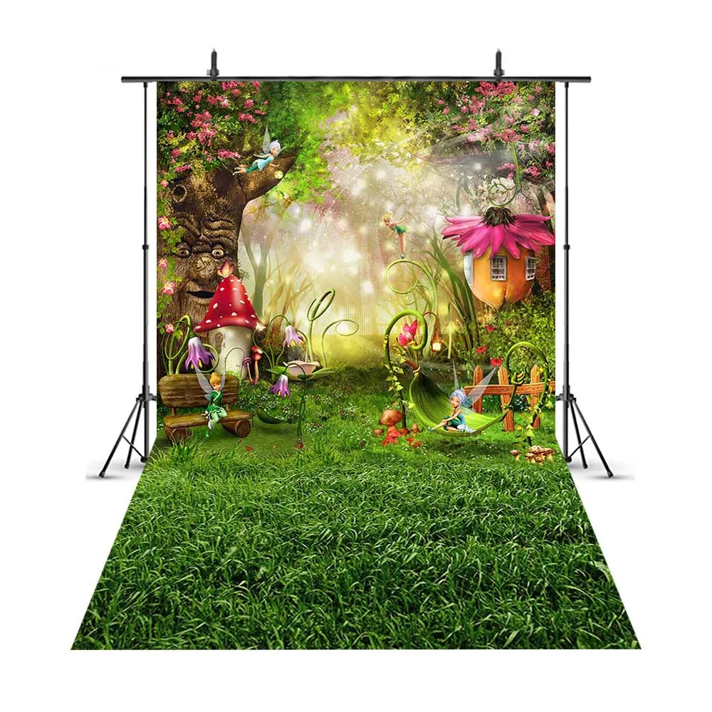 Spring Photography Background Fairy Forest Mushroom Elf Decoration Children Portrait Photo Wallpaper Studio Photography Props