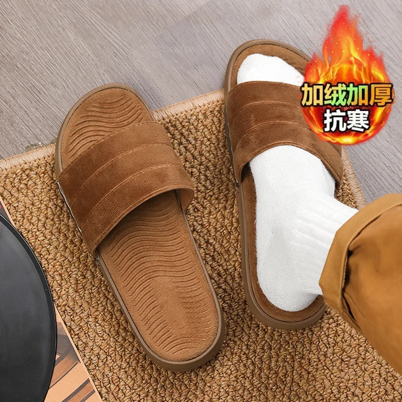 2024New Mens Shoes for Winter in House Slippers EVA Lightweight Material Suede Warm  Comfortable Non-slip Soles Original Shoe