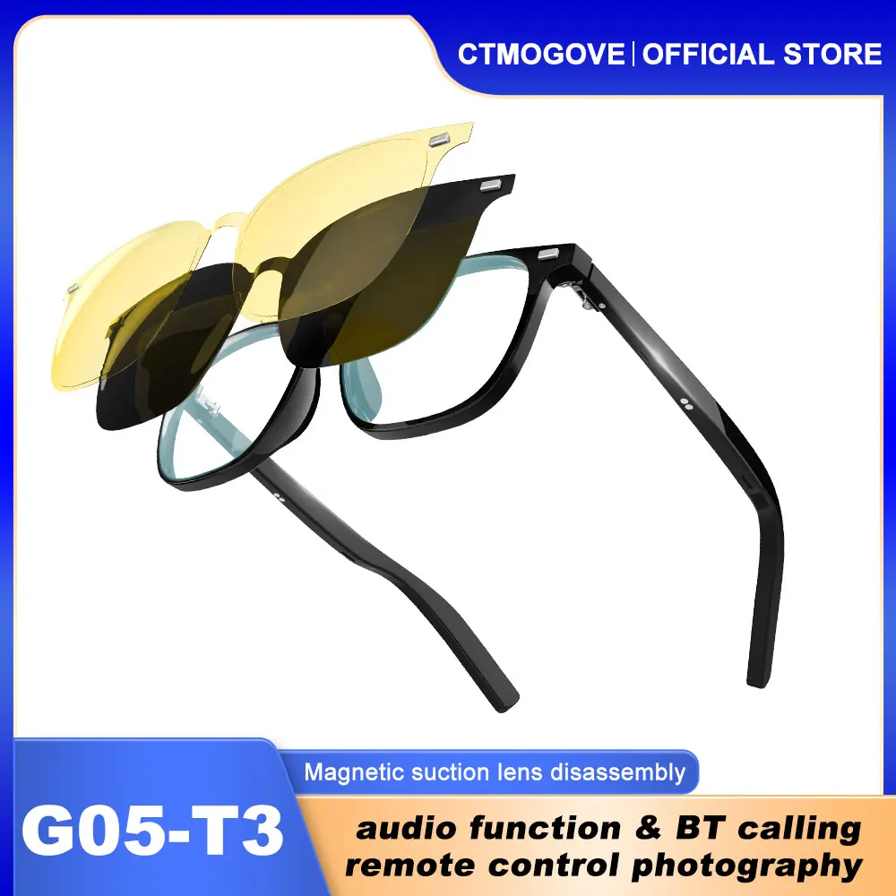 Smart Glasses Stereo Music Hands-free Smart Sports Anti-blue Light Sunglasses Wireless Call Intelligent Glasses