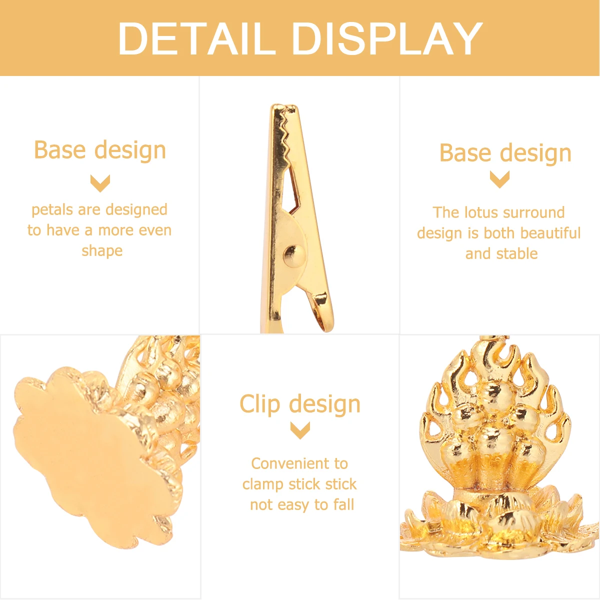 

2pcs Gold-Plated Buddha Incense Holder Mini Clip Design For Aroma Therapy Relaxation Study Bedroom Sauna Yoga Meditation Room