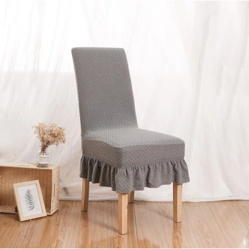 Jacquard Skirt Elastic Home Seat Living Room Chair Cover, Universal Size for All Seasons  Chair Covers Wedding Seat Covers