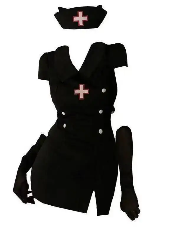 Sexy Lingerie Pure Desire Cosplay Nurse Uniform Passionate Bodycon Dress Set Halloween Maid Uniform Dress Charming Elegant NB2M