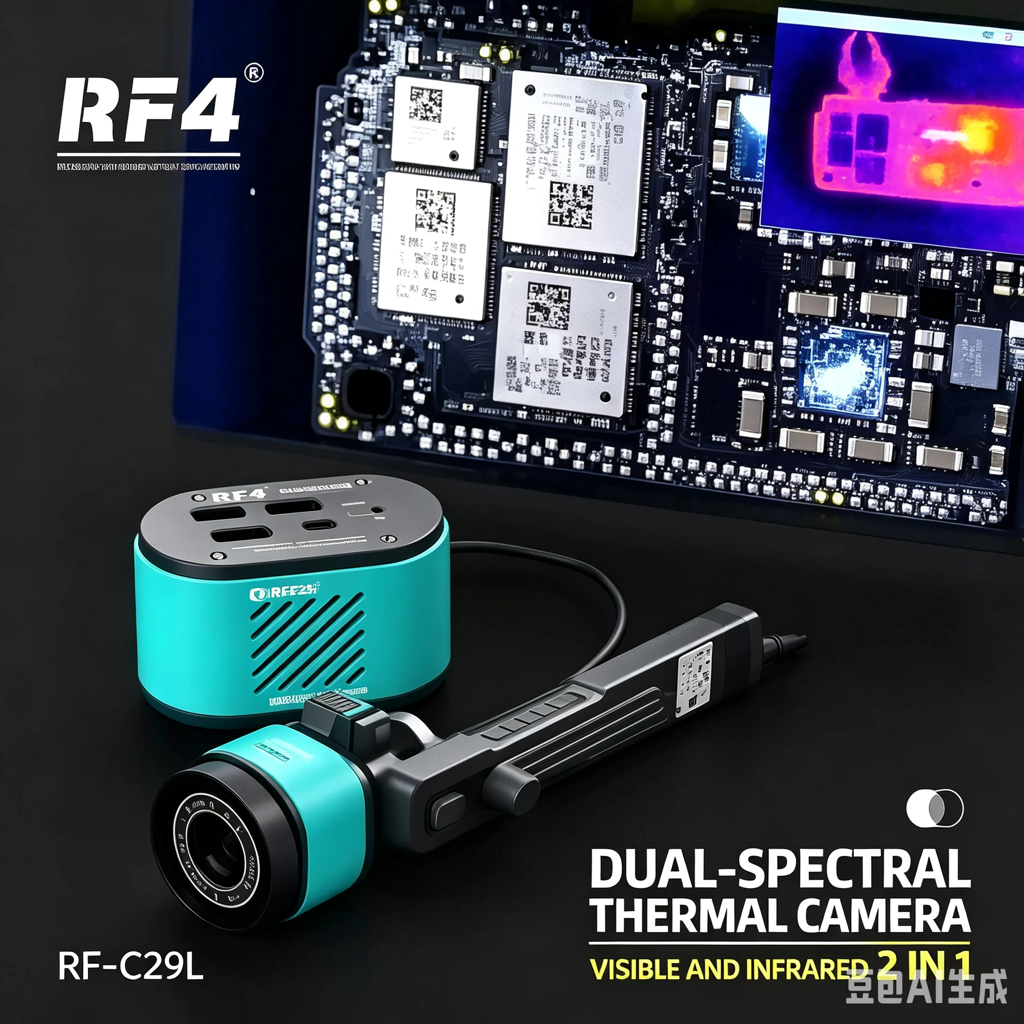 Dual Spectral Thermal Imager 4k Camera RF-C39L,No Computer Or Phone Required Captures Both Visible And Infrared Thermal Images