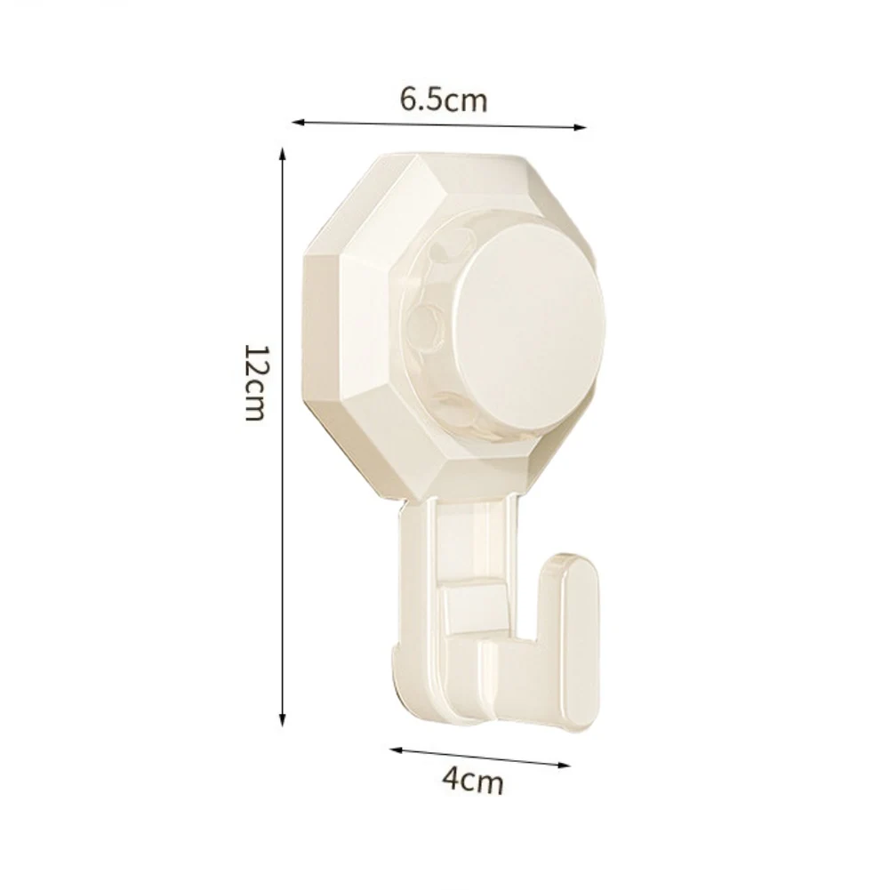 ABS Suction Cup Hook Wall Mount Heavy Duty 5kg Load Bathroom Kitchen Organizer Clothes Towel Hanger No Drill Installation Tool