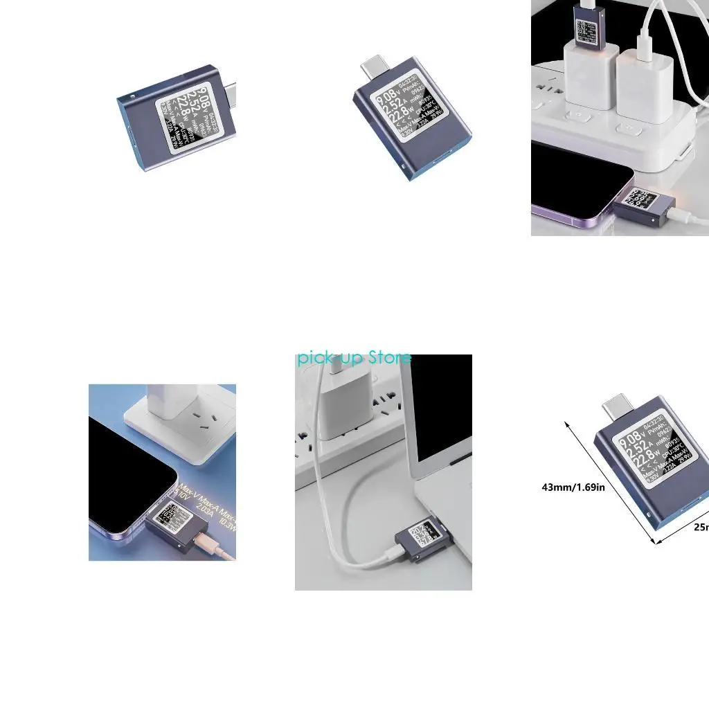 

Q5WA USB C Digital Power Meter DC4.5~50V for Measuring Current and Capacity