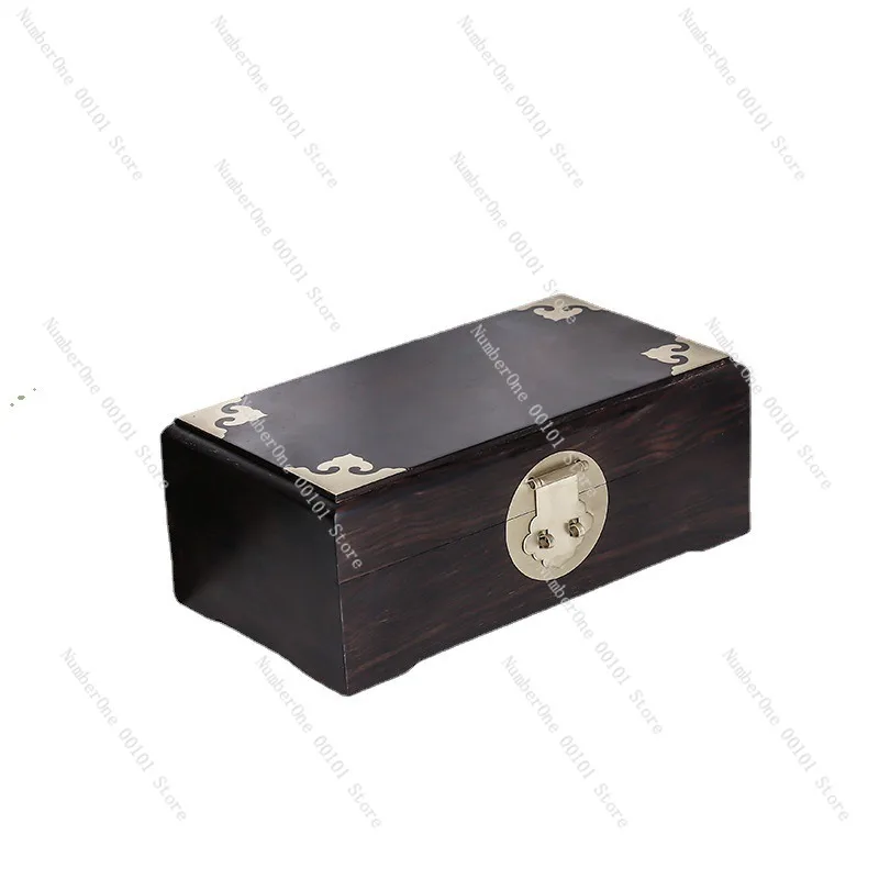 Elegant Zitan Wood Jewelry Box Chinese Style Classical Mortise Tenon Solid Wood Storage Case Minimalist Surface TrinketOrganizer