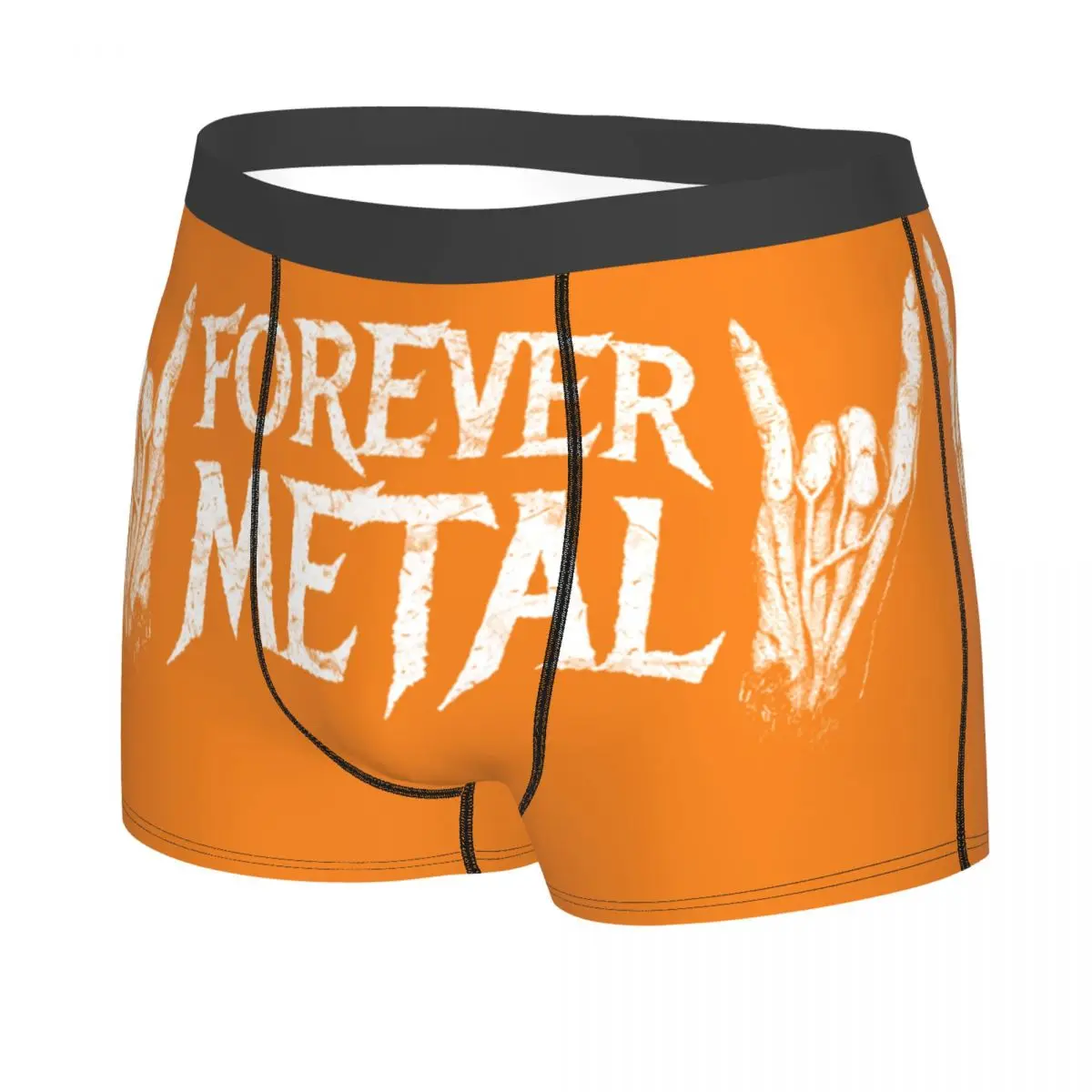 Forever Metal Skull Underwear Men Printed Customized Death Rock Gift Boxer Briefs Shorts Panties Breathable Underpants