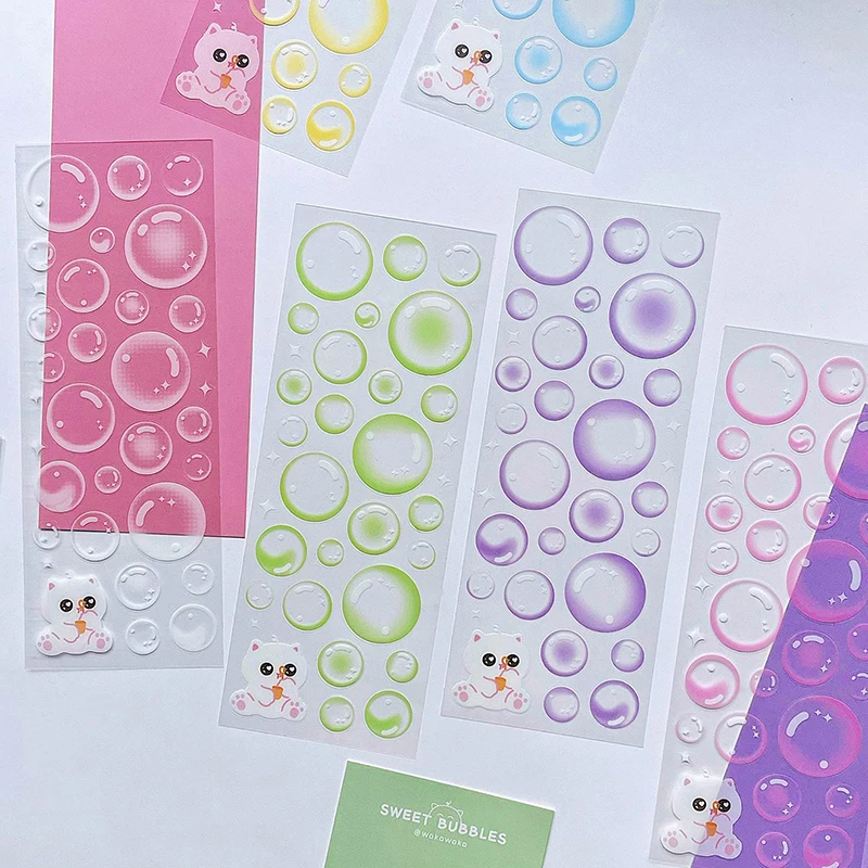 Transparent Bubble Decal Stickers Fashion PET Bubble Phone Luggage Decoration Stickers Creative DIY Hand Account Stickers