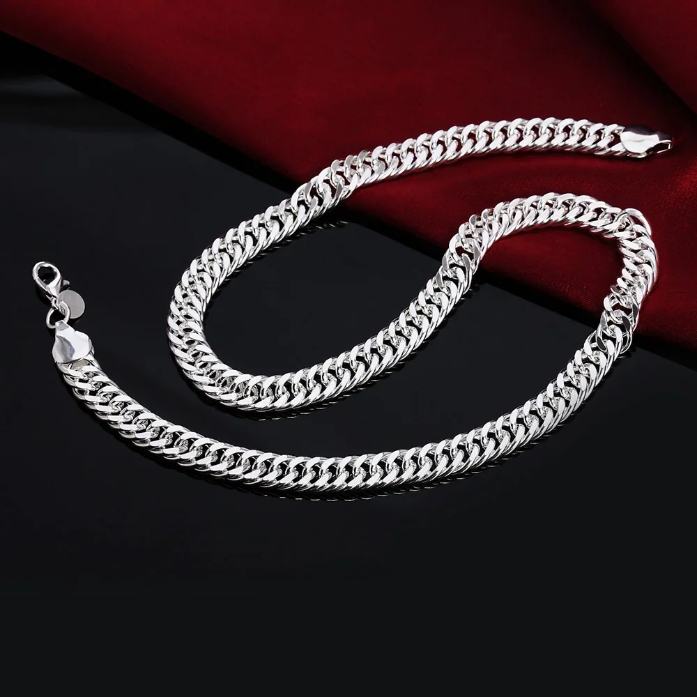 

Fashion 925 Serling Silver Necklaces Charm Jewelry 20/24 Inches 10MM Classic Man's Necklace for Men Party Christmas Gifts