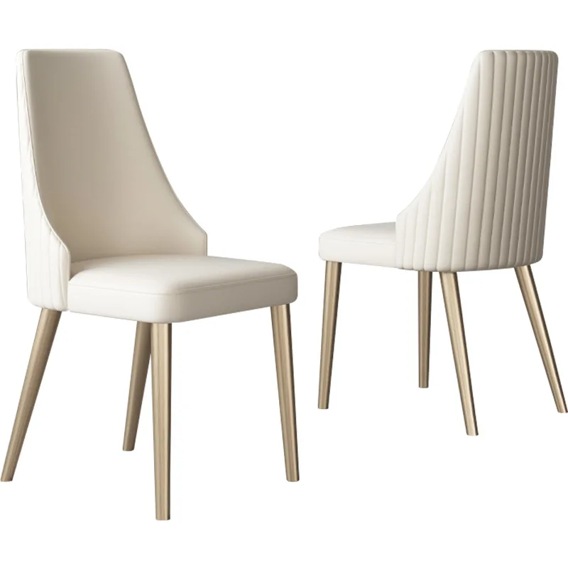 

Nordic restaurant Hotel backrest dining chair High-end wrought iron light luxury restaurant Home leisure chair Microfiber leathe