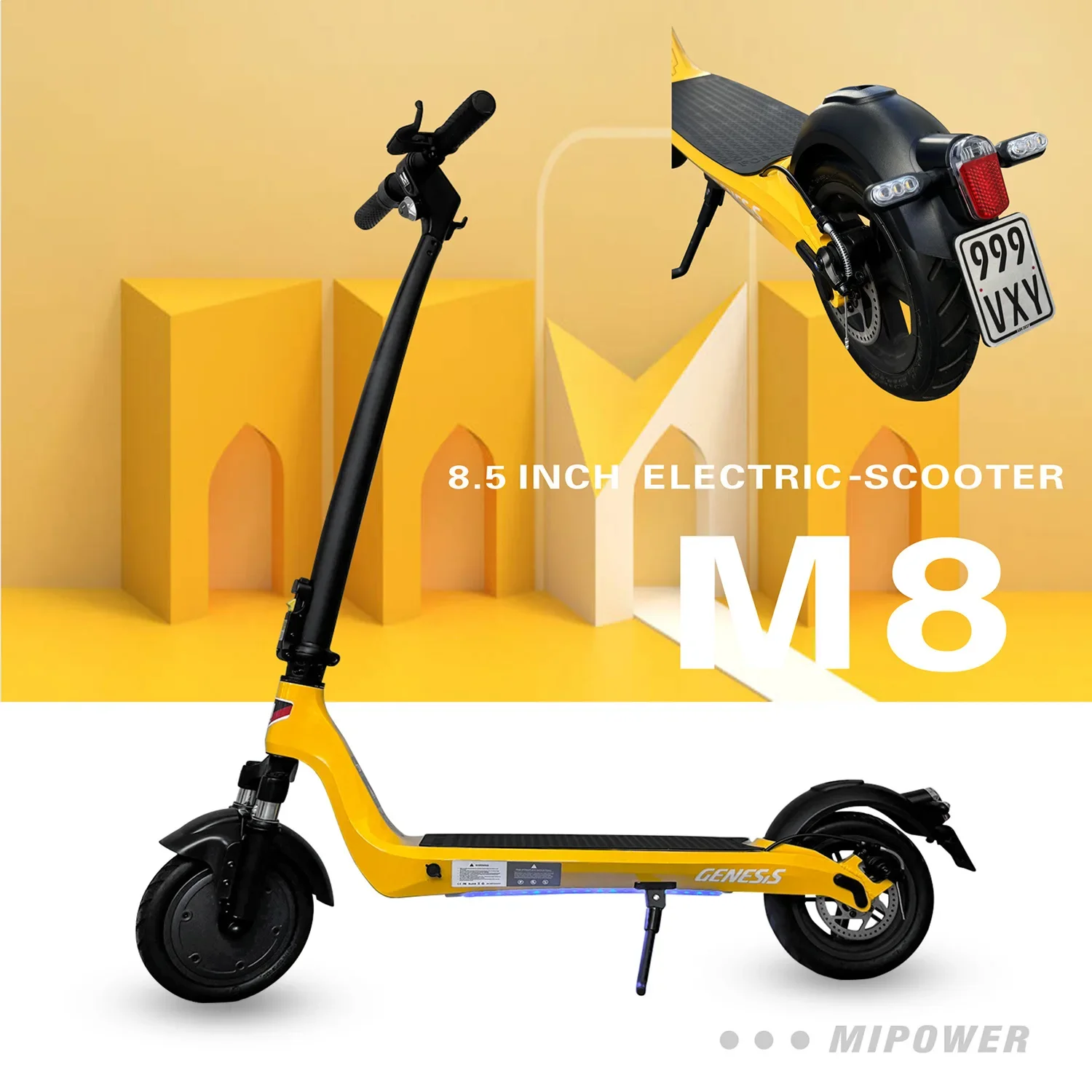 M8 brother Japanese standard 8.5 inch aluminum alloy electric scooter ambient light turn signal scooter