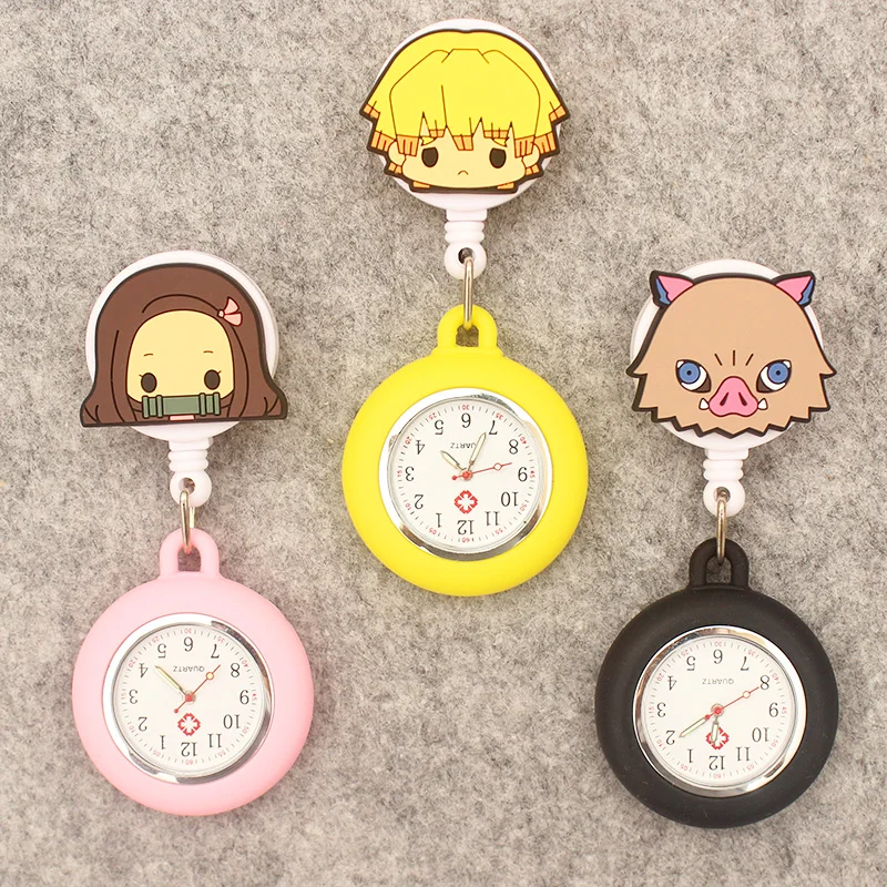 Cartoon Soldier Boys Girls Style Stretchable Pocket Watch Retractable And With Clip For Men And Women