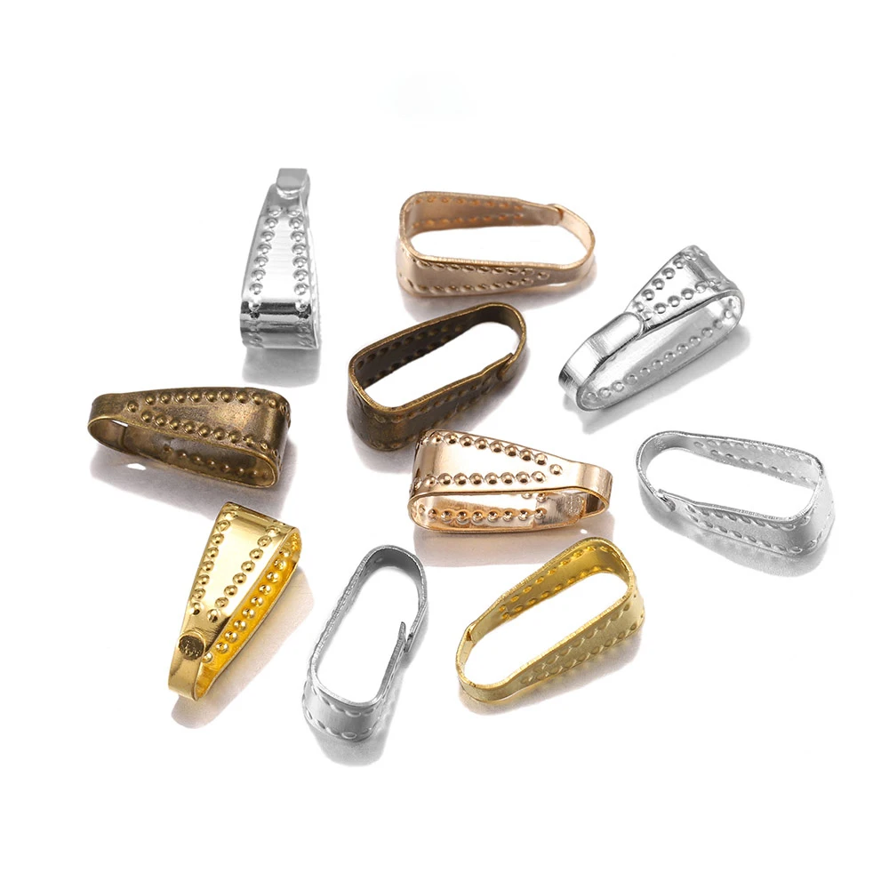 100pcs 7 8 10mm Buckle Clasp Connectors Clasps Pinch Clips Bails Charm Melon Seeds Buckle Pendant Supplies For Jewelry Findings