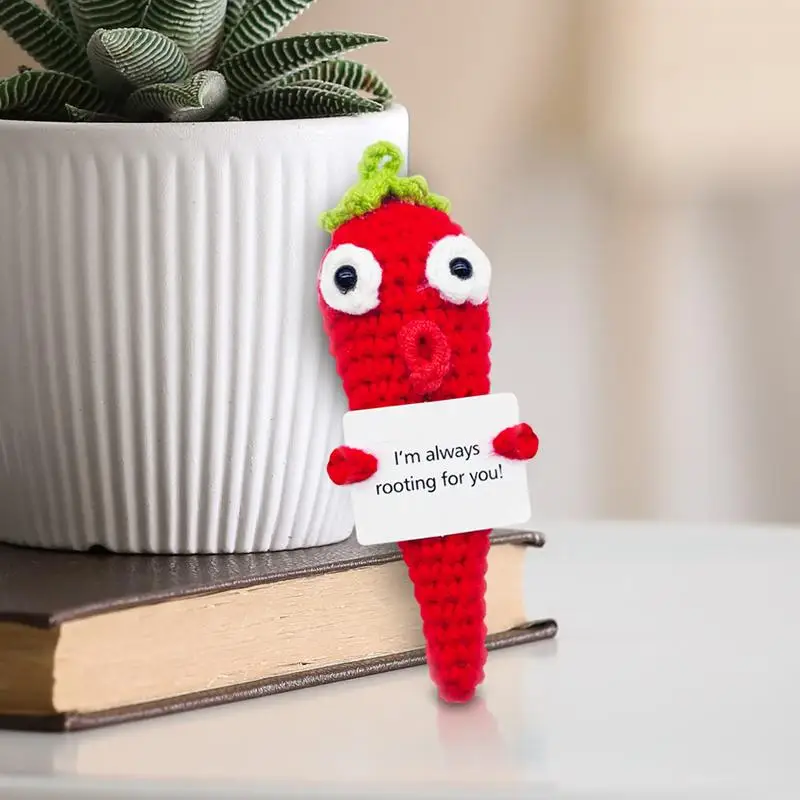 Positief Gehaakte Pop Inspirerend Gebreid Pluche Fruit Inspirerend Decor Gehaakte Peper Aardappel Oranje Pop Emotioneel Geschenk