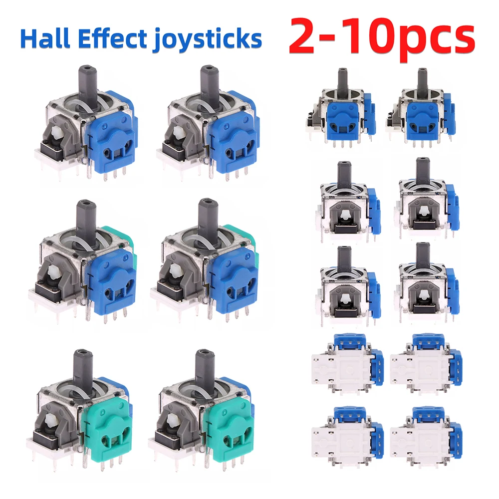 2-10PCS Hall Effect Joystick Replacement 3D Analog Joystick for PS5 PS4 Xbox Series One  S/X Controller Repair Parts Accessory — Generic