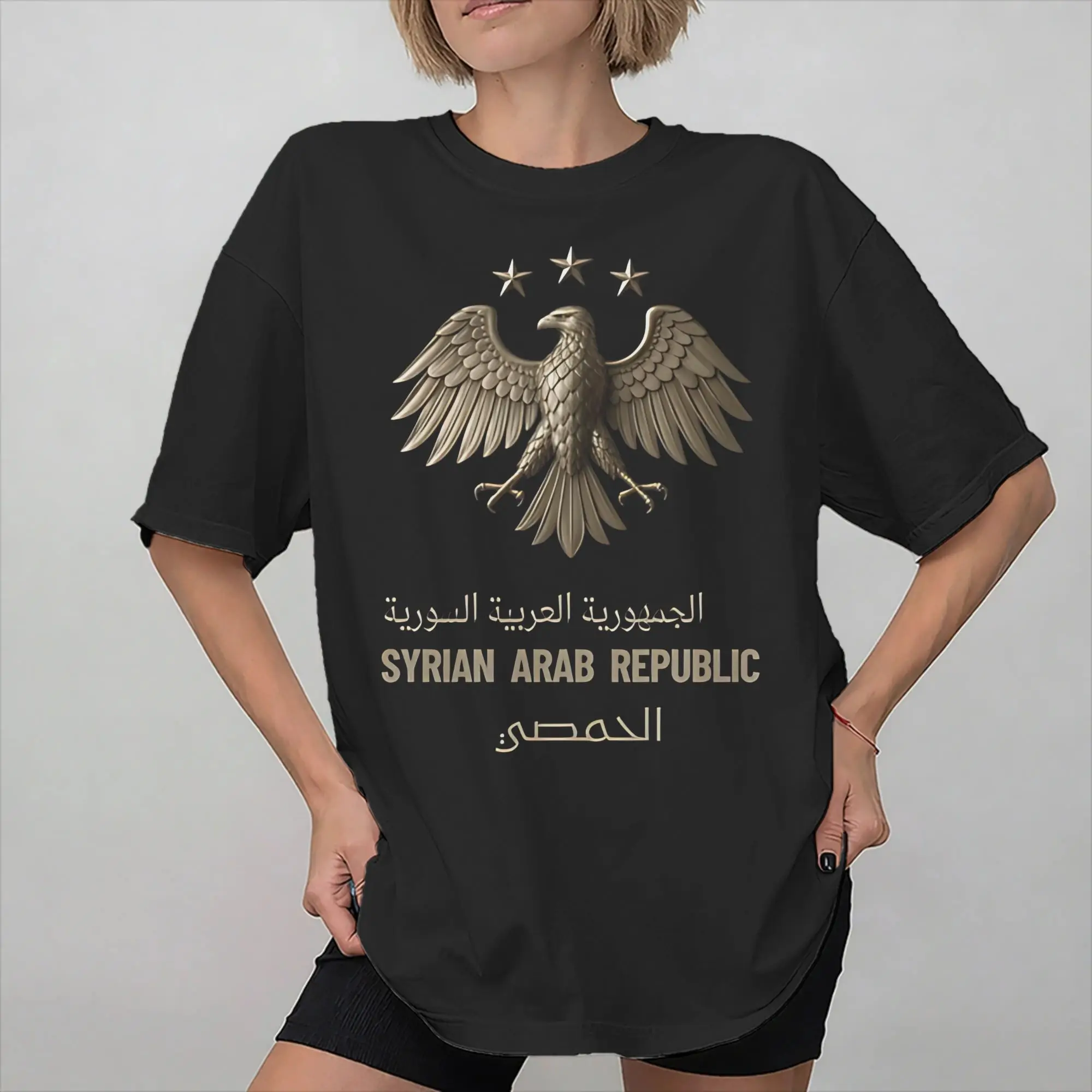 Syrian Eagle Graphic Print T Shirts for Men Women  Pure Cotton  Tee Shirt Clothing