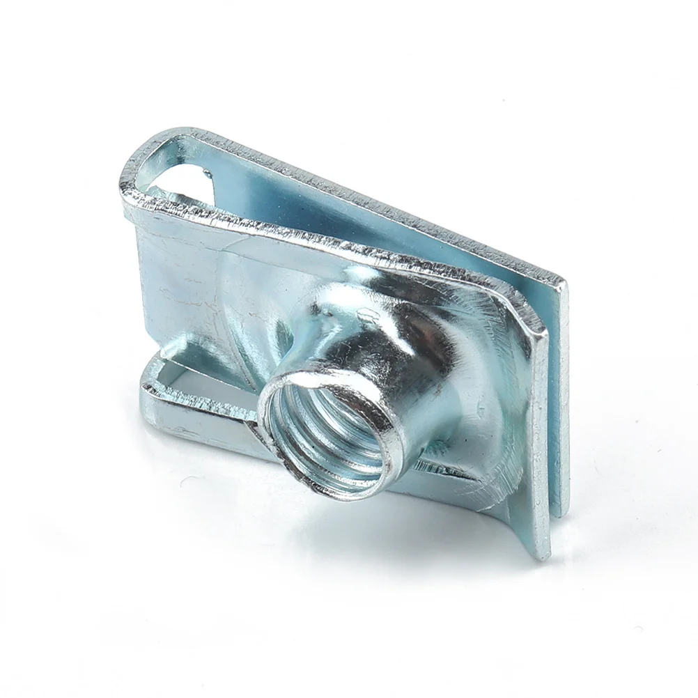 

60Pcs U Nut Fasteners High Strength Elastic Motorcycle Fairing Trim Panel Clips Silver Manganese Steel Spire U Clip Self Tapping