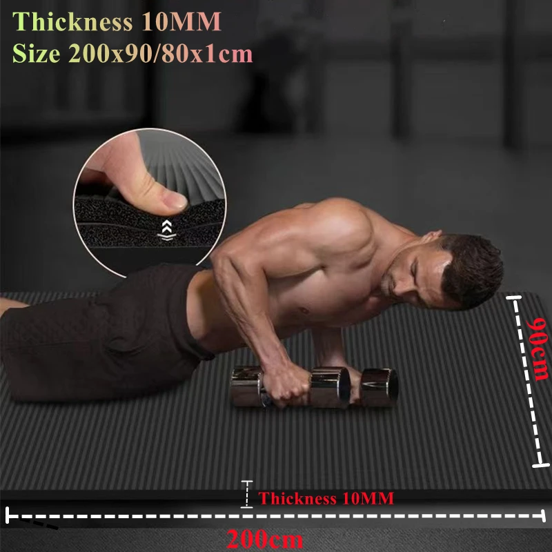 

200cm Moisture-proof Outdoor Non-Slip Durable Camping Picnic Mat 10MM Thickness 90cm Yoga Length Exercise Gym Fitness Workout