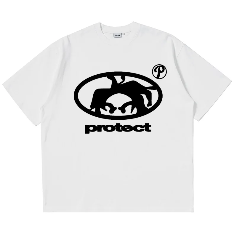Protect Retro Street Logo Family Matching T‑Shirt Father Son Parent‑Kid Short Sleeve Hip Hop Casual Streetwear Outfit
