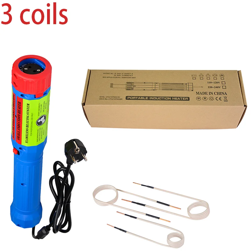 3/8 Coils 1400W Magnetic Induction Heater Kit Automotive Flameless Heat Induction Heating Machine Car Repair Tool