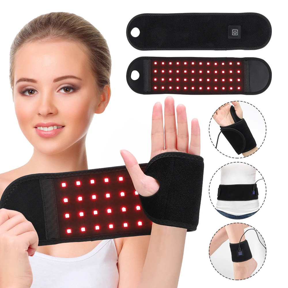 Red＆Infrared LED Light Therapy Belt Full Body Pain Relief Wrap Burn Fat Wrap Slimming Machine Waist Neck Wrist Chin Hand Pad