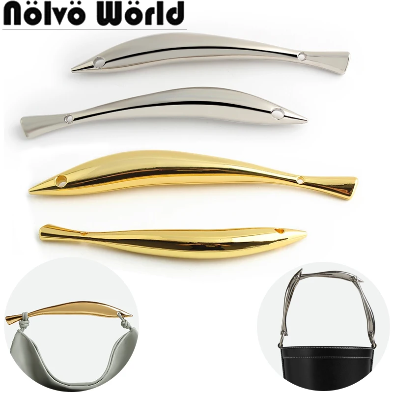 2/4/10PCS K Gold 21/27CM Metal Fish HandlesFor Women Making Handbag Handles Purse Frame Shoulder DIY Handmade Bags Accessories