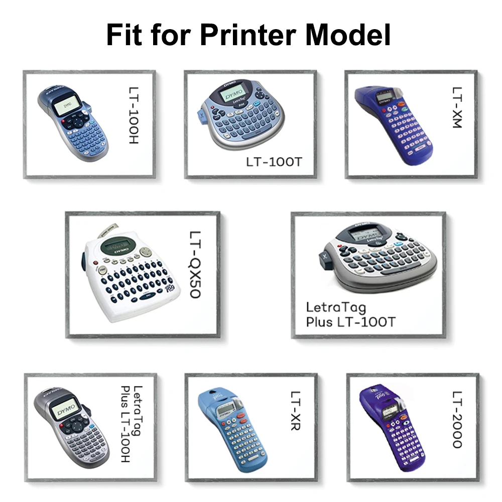 91201 91200 12267 91205 91207 Compatible for Dymo LetraTag Label Tape Plastic 91331 91221 Ribbon for LT100H 100T Label Printer