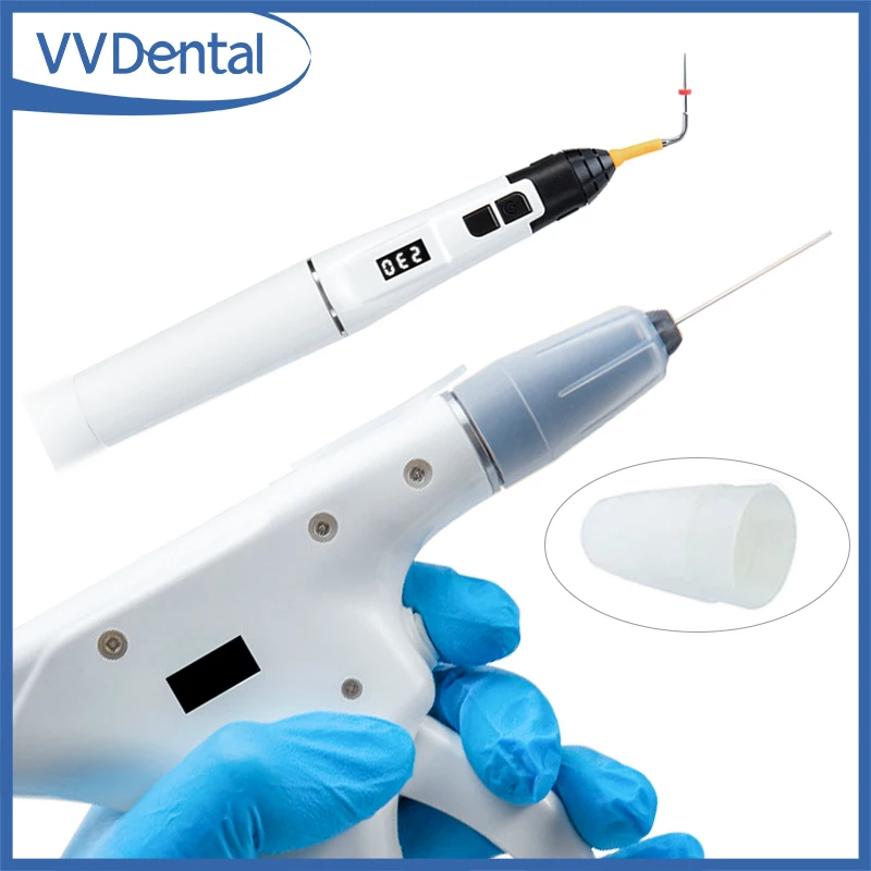 

Беспроводная система для эндодонтической обтурации VVDental 2-в-1: пистолет для пломбирования, насадки для гуттаперчи, OLED LCD дисплей, эндодонтические инструменты
