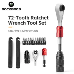 ROCKBROS Bicycle Multifunction Repair Tool 72Tooth Ratchet Wrench Torque Screwdriver Lightweight Portable Bike Maintenance Tools