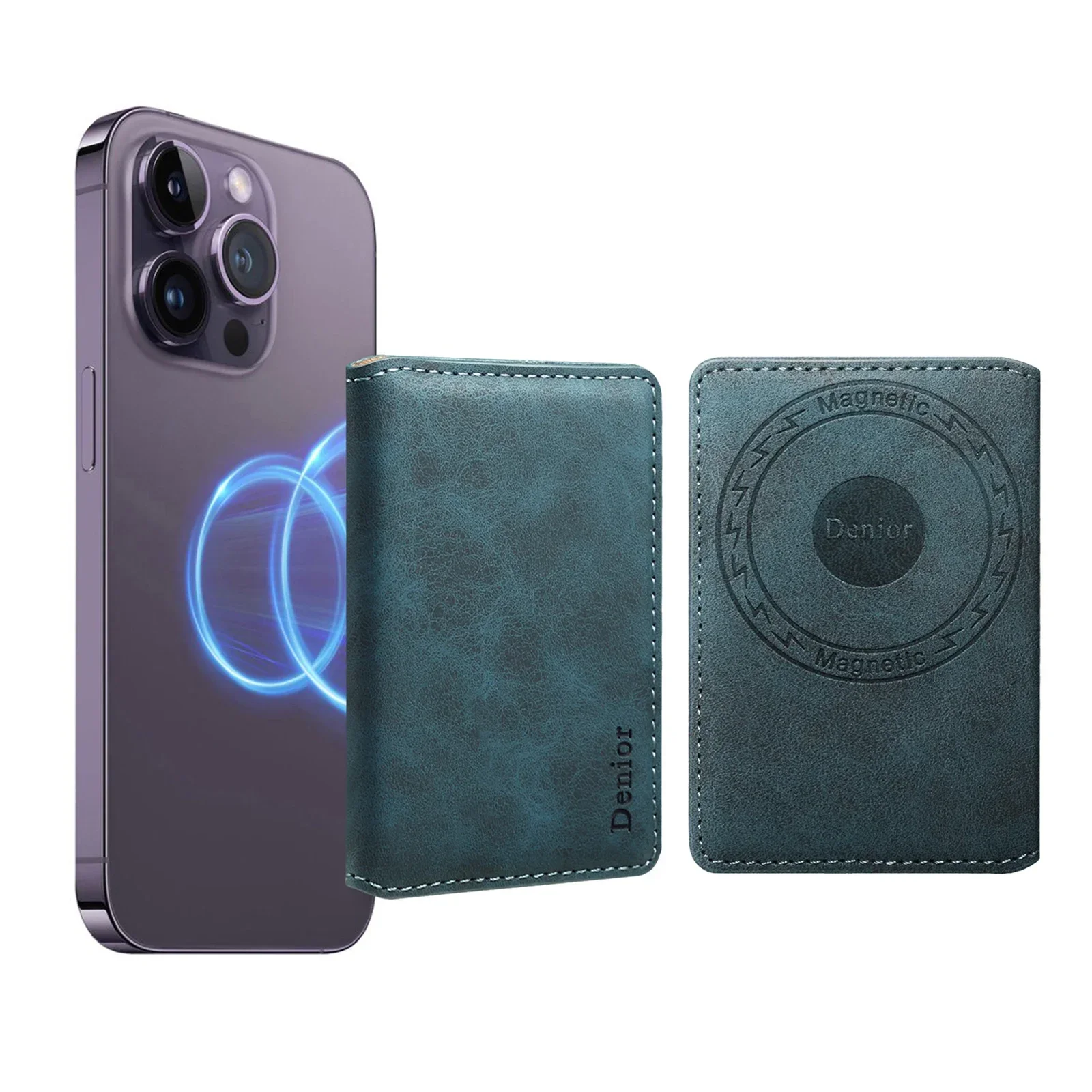 حافظة بطاقات Caspace المغناطيسية لجميع حافظات البطاقات الجلدية المصنوعة من جلد البولي يوريثان