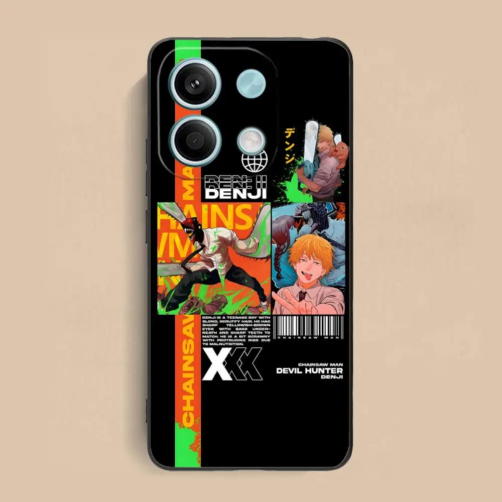 Chainsaw Anime Man Mobile Phone Case for Xiaomi Redmi Note 14 13 12 11 A5 3 2 1 Pro Plus 4G 5G Colour Protective Cover Luxury