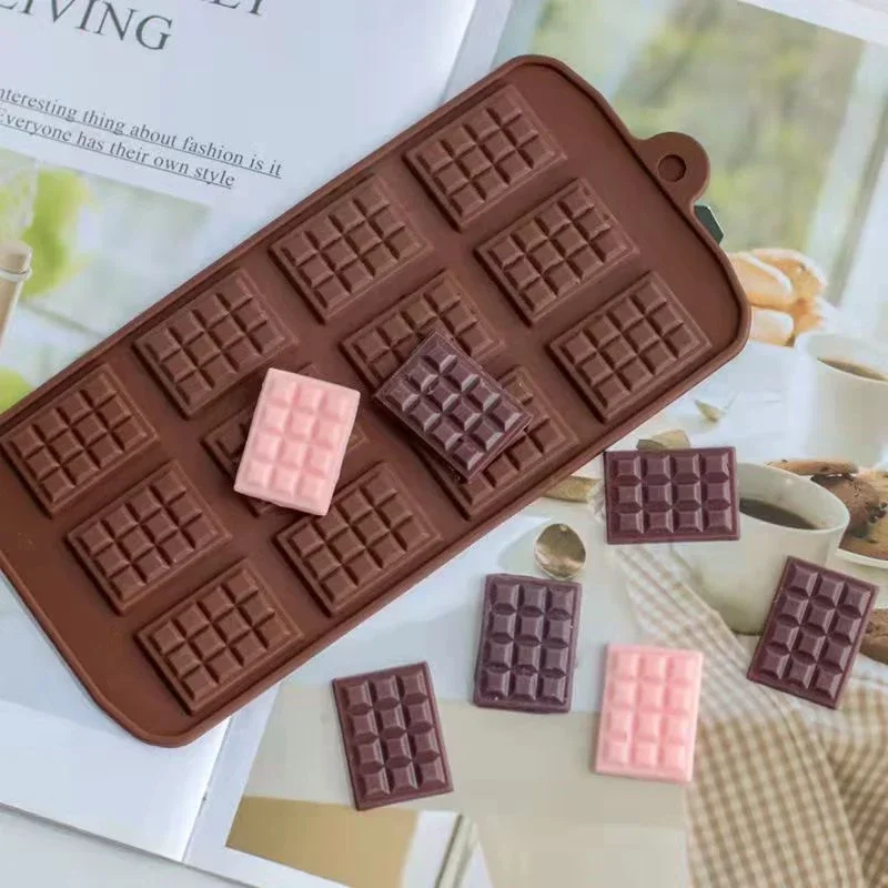1PCS Schokolade Form 12 Zellen Silikon Form Fondant Waffeln Formen DIY Candy Bar Form Kuchen Dekoration Werkzeuge Küche Backform