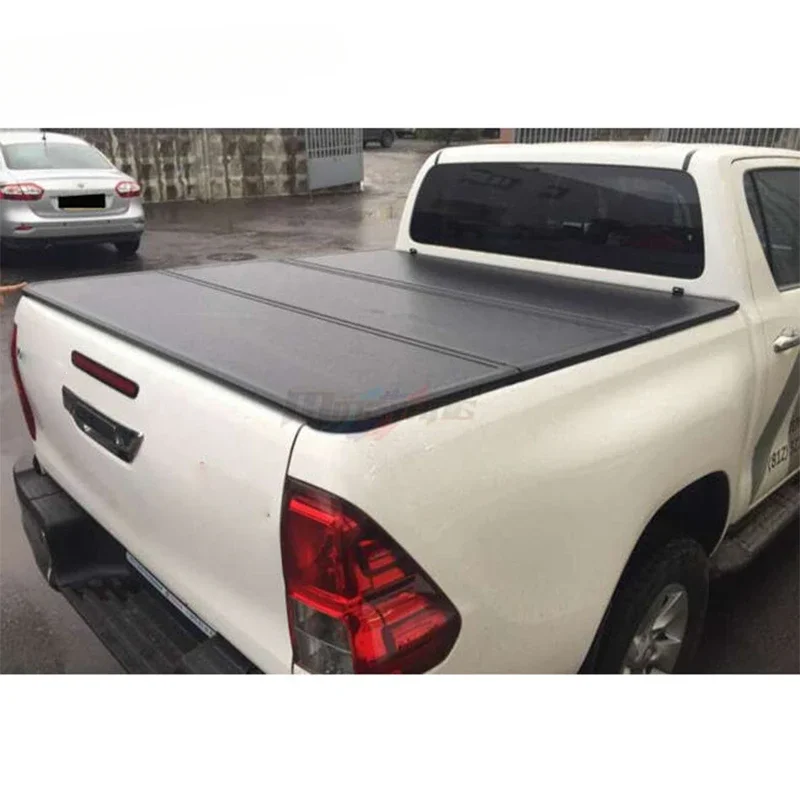 

Factory Outlet Best Quality Aluminum Hard Trifold tonneau cover pickup bed cover 2015+ for TOYOTA Hilux Revo