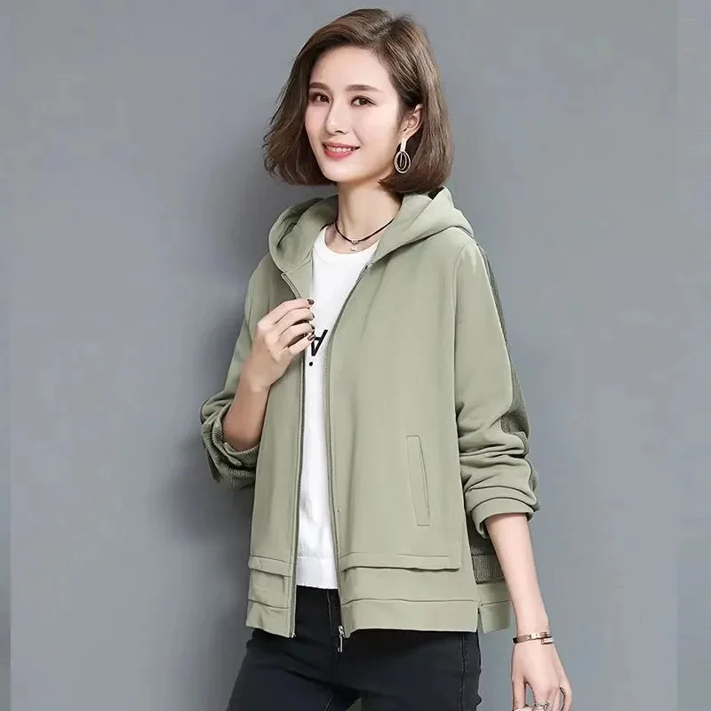 Spring Autumn Hooded Sweatshirt Women Hoodies Pullovers 2024 New Female Fashion Korean Casual Cardigan Top Loose Sweatshirt Coat