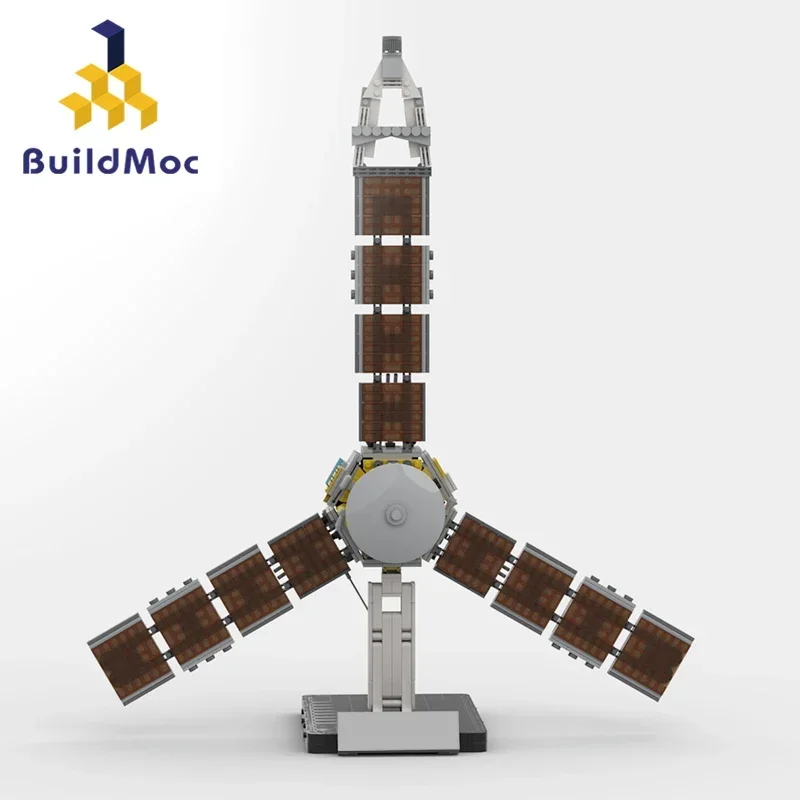 BuildMoc-Detector cósmico de Júpiter, Orbiter Polar, bloques de construcción, Juno, sonda espacial, vehículo de exploración, ladrillos, juguetes para niños, regalos