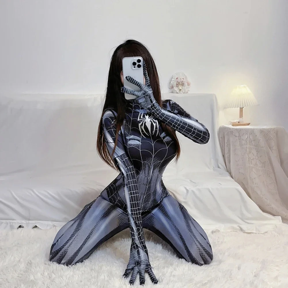 Spider Woman Black and White: The Ultimate Cosplay Suit for Fans of  Stealth, Style, and Superhero