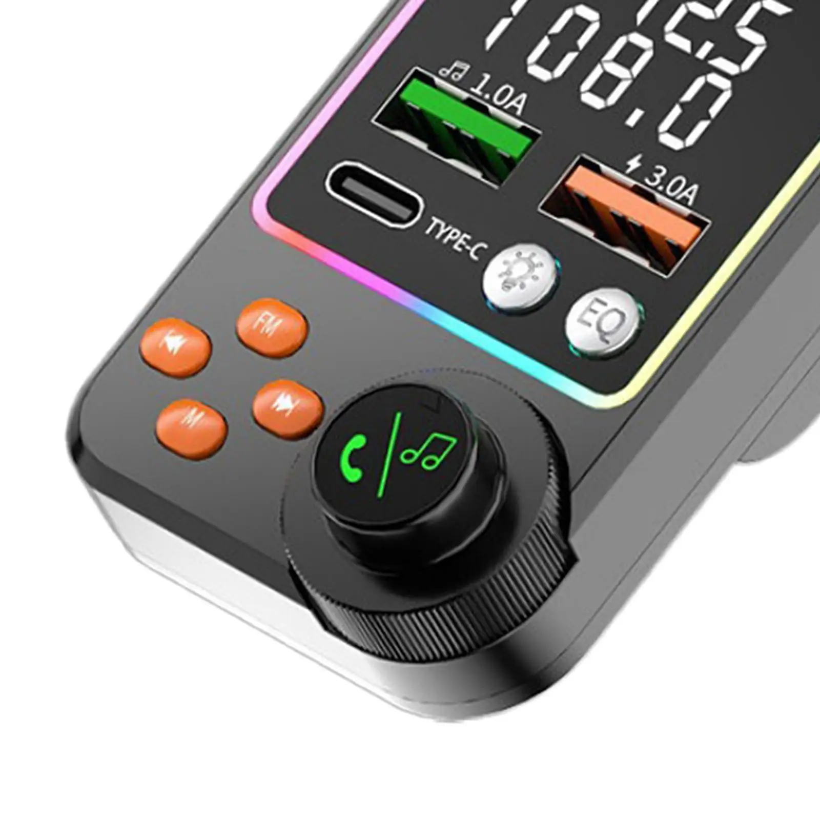 

FM-передатчик для автомобиля Bluetooth, простой в использовании аксессуар 11x7x5 см, USB-диск, микрофон