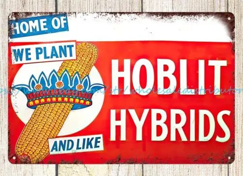 HOBILT HYBRID SEED CORN Country Farm House metal tin sign outdoor wall art