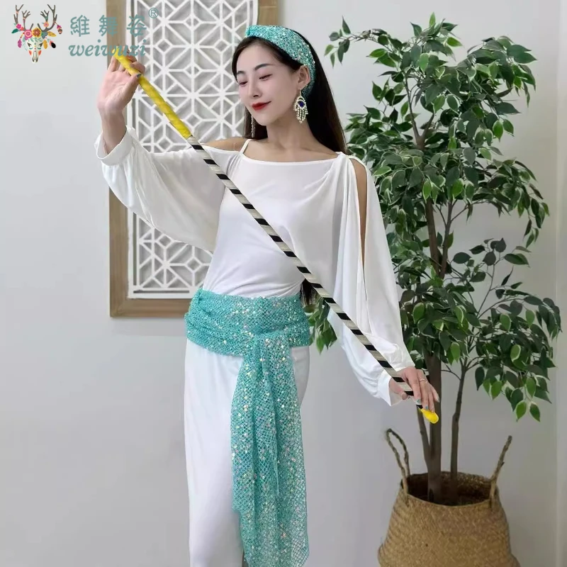 

Belly dance Costume for Women Egyptian Folk Robe+ Headscarf+Hip Scarf 3pcs BALADI Belly Dancing Professional Practice Clothes