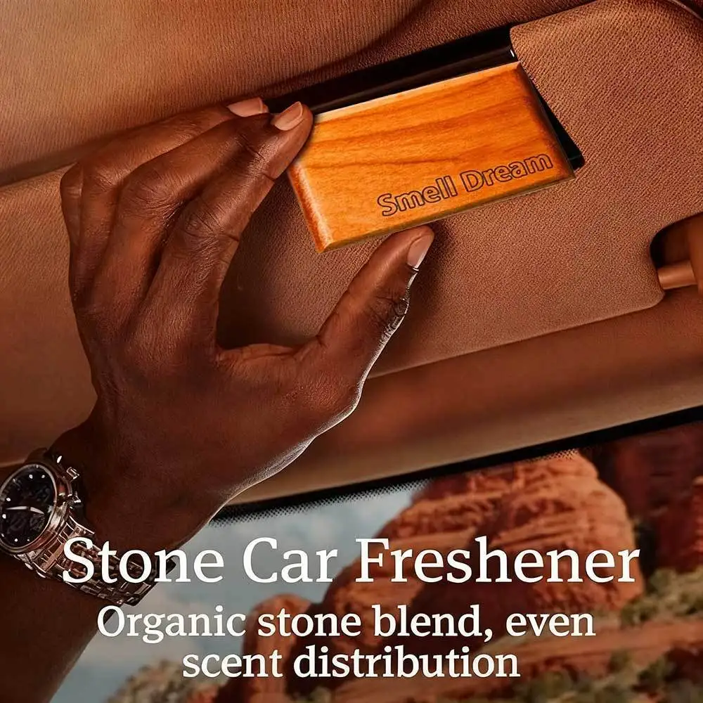 

Smell Dream Wooden Car Aromatherapy 1-3 Pcs, Amber Scent with Essential Oils & Metal Clip, Long-Lasting Fragrance